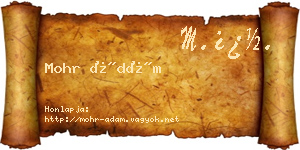 Mohr Ádám névjegykártya